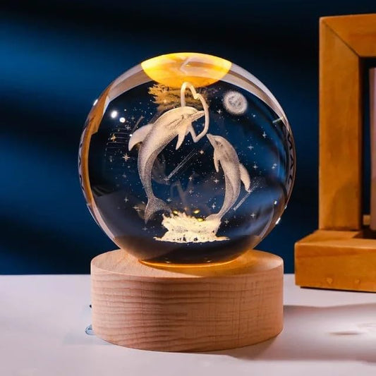 3D Crystal Ball Solar System Night Lamp